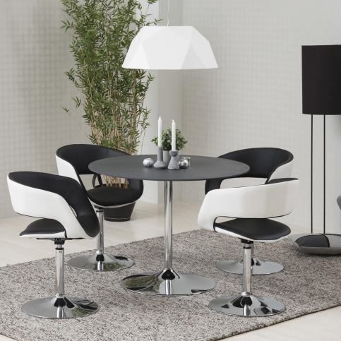 Moderní otáčecí černobílá jídelní židle Grace - Nábytek aldo - NE