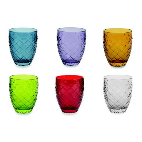 Sada 6 barevných sklenic Villa d\'Este Acqua, 350 ml - Bonami.cz