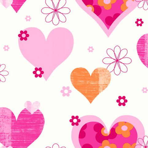Arthouse Tapeta na zeď - Arthouse Happy Hearts Happy Hearts Pink/Orange - GLIX DECO s.r.o.