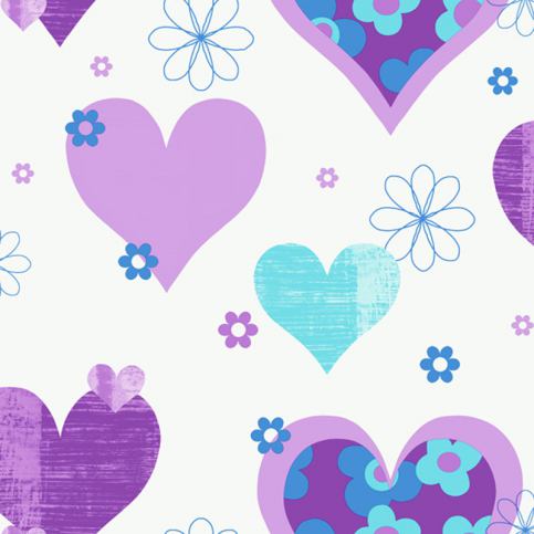 Arthouse Tapeta na zeď - Arthouse Happy Hearts Happy Hearts Purple - GLIX DECO s.r.o.