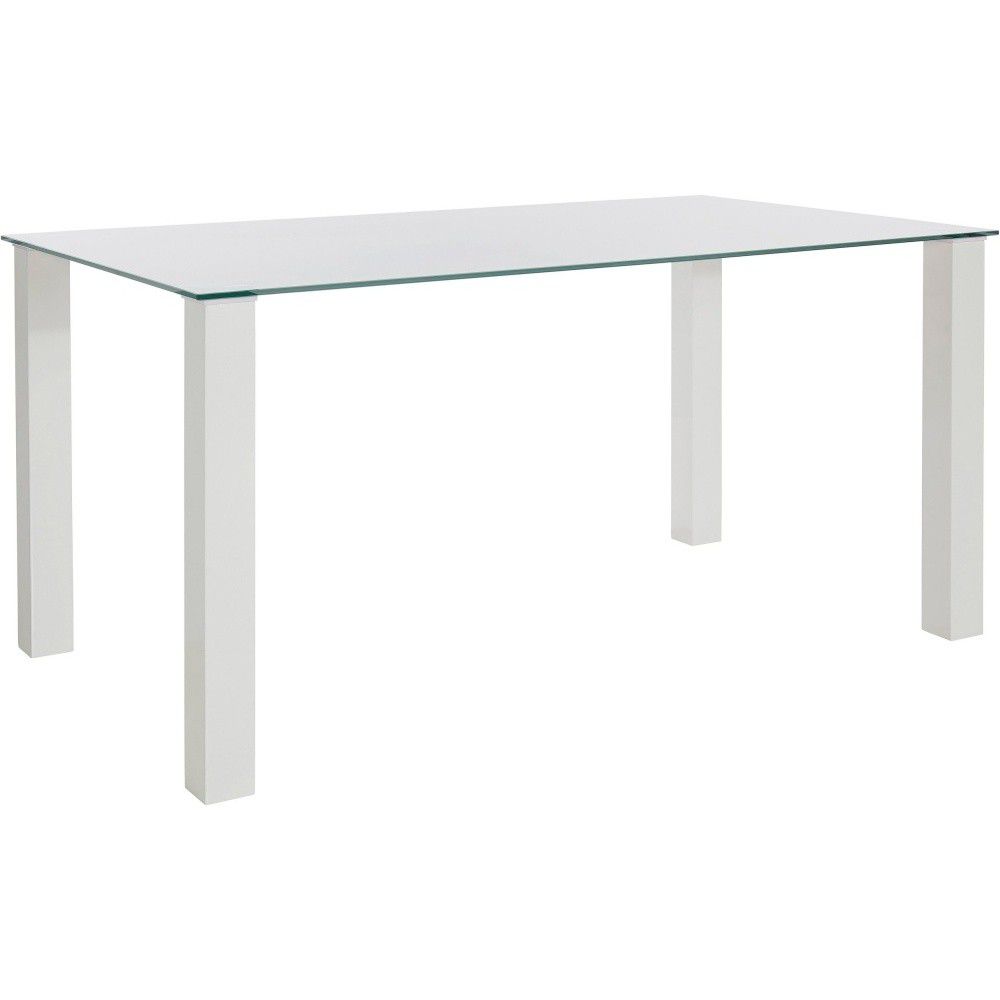 Lesklý bílý jídelní stůl s deskou z tvrzeného skla Støraa, 90 x 160 cm - Bonami.cz