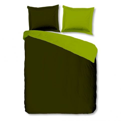Zelené bavlněné povlečení Muller Textiels Uni Double, 240 x 200 cm - Bonami.cz