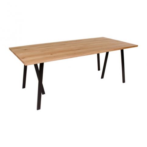 Jídelní stůl Nordic Living Tumba 220x95 cm, dub/černá 2201161 Nordic Living - Designovynabytek.cz