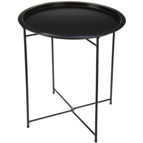Balkonový stolek, skládací, barva černá, - Ø 46 cm, výška. 52 cm ProGarden - EMAKO.CZ s.r.o.