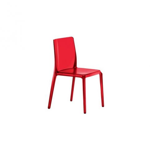 Židle Blitz 640, transparentní červená - Designovynabytek.cz