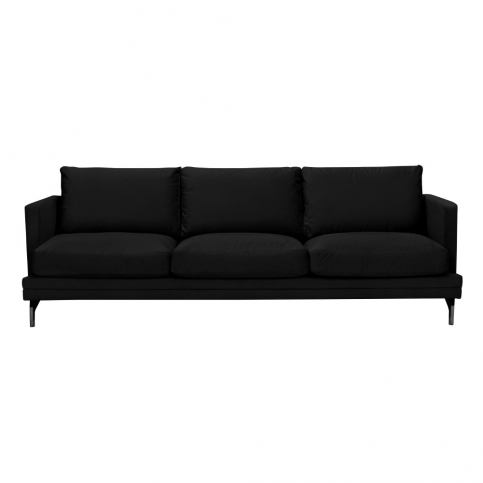 Černá trojmístná pohovka s podnožím v černé barvě Windsor & Co Sofas Jupiter - Bonami.cz