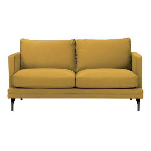 Žlutá dvoumístná pohovka s podnožím v černé barvě Windsor & Co Sofas Jupiter - Bonami.cz