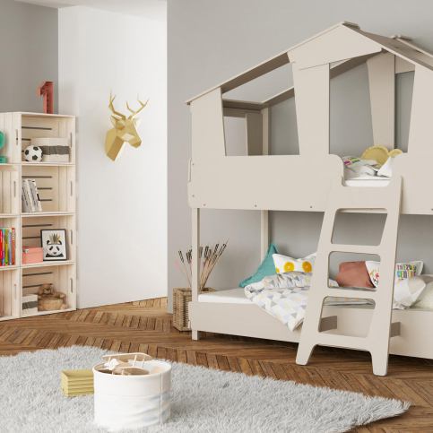 Patrová postel pro dvě děti ve tvaru domku Timber - Nábytek aldo - NE