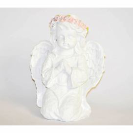 PROHOME - Anděl bílý klečící 16cm