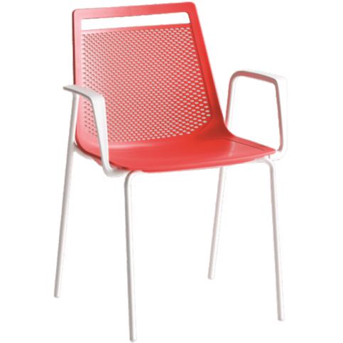Zahradní židle Asam s područkami, plast, červená ASC1106220 Garden Project - Designovynabytek.cz