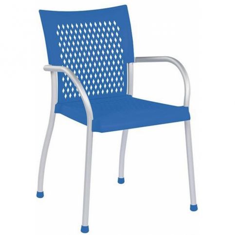 Zahradní židle Flure, hlinik/plast, modrá - Designovynabytek.cz