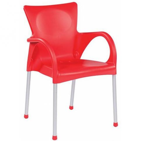 Zahradní židle Braved, hliník/plast, červená BRAVED22061349 Garden Project - Designovynabytek.cz