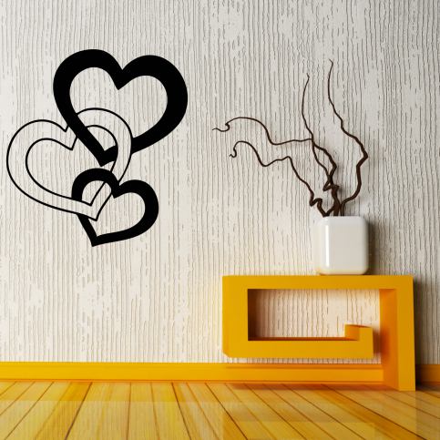 Samolepka na zeď - Propletená srdce (55x60 cm) - PopyDesign - Popydesign