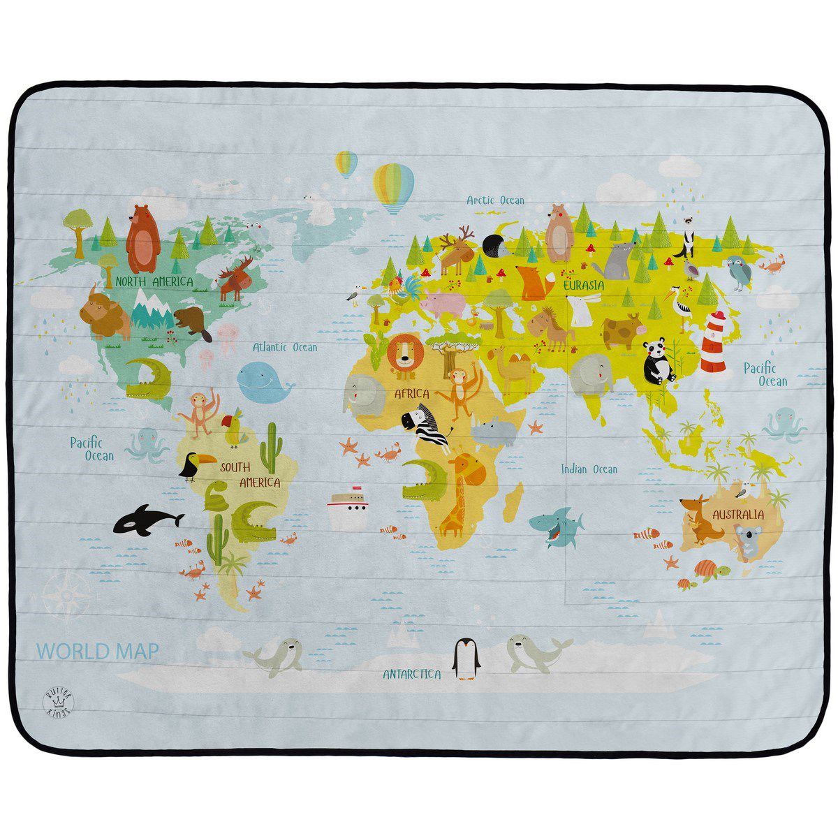 Butter Kings Kempingová deka World map, 145 x 180 cm - 4home.cz
