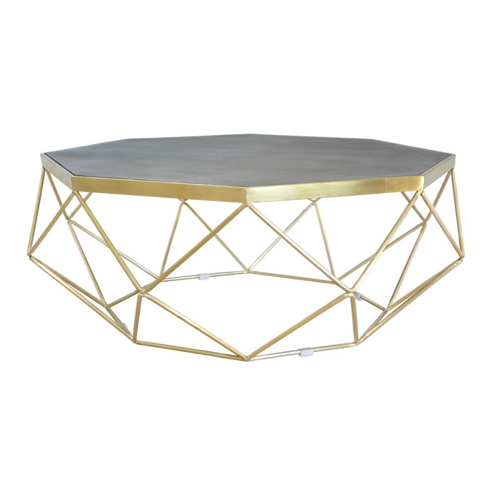 Konferenční stolek s podnožím ve zlaté barvě Livin Hill Glamour, ⌀ 106 cm - Bonami.cz