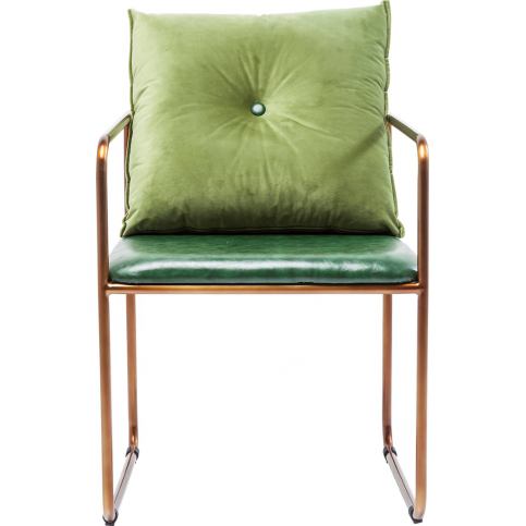 Židle s loketní opěrkou Theo - zelená - KARE