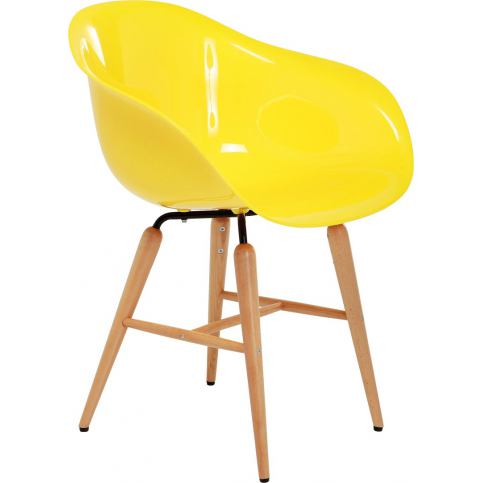 Židle s opěrkou ruky Forum Wood - žlutá - KARE