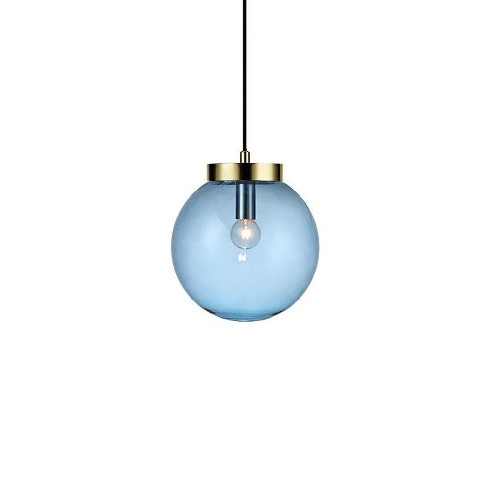 Závěsné svítidlo v modro-zlaté barvě Markslöjd Ball Two, ⌀ 22 cm - Bonami.cz
