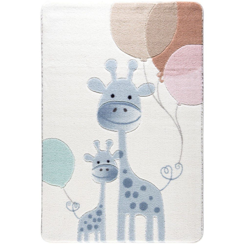Dětský světle modrý koberec Confetti Happy Giraffe, 133 x 190 cm - Bonami.cz