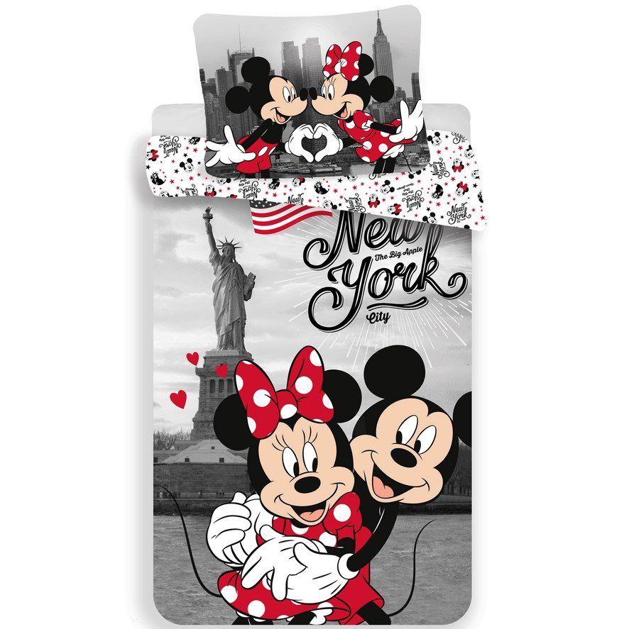 Jerry Fabrics Dětské bavlněné povlečení Mickey and Minnie in New York, 140 x 200 cm, 70 x 90 cm - 4home.cz