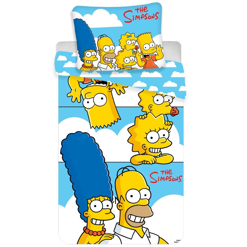 Jerry Fabrics Dětské bavlněné povlečení Simpsons Family clouds, 140 x 200 cm, 70 x 90 cm - 4home.cz