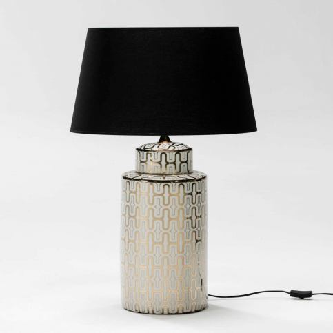 Bílo-zlatá stolní lampa z keramiky bez stínítka Thai Natura - Bonami.cz