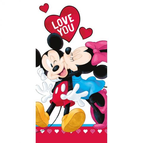 Jerry Fabrics Osuška Mickey and Minnie Love you, 70 x 140 cm - 4home.cz