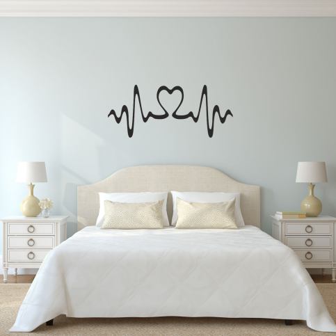 Samolepka na zeď - Tep srdce (60x25 cm) - PopyDesign - Popydesign