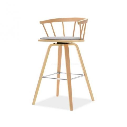 design4life Barová židle QUARANTA dub-šedá - Design4life