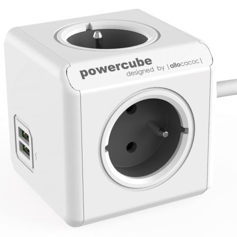 PowerCube Extended USB 3m Bílo-šedá - Velký Košík