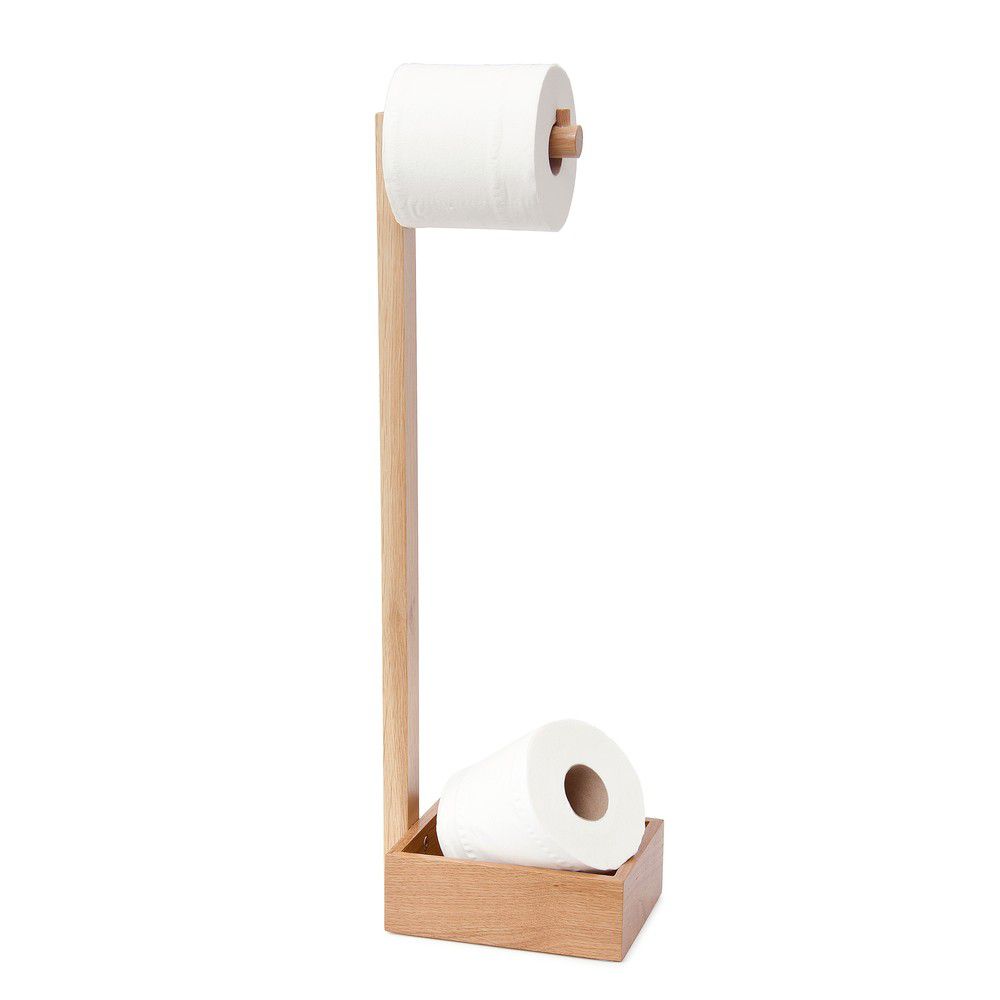 Dřevěný stojan na toaletní papír z dubového dřeva Wireworks Mezza - Bonami.cz
