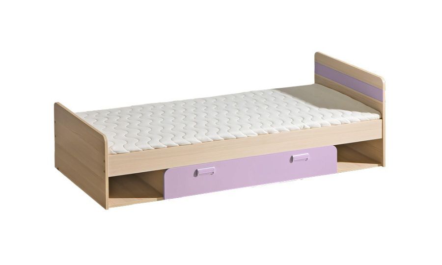 Dětská postel 195x80cm s úložným prostorem Melisa - jasan/fialová - Nábytek Harmonia s.r.o.