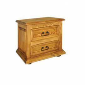 Dřevěný noční stolek s šuplíky COM 12 - K01 světlá borovice