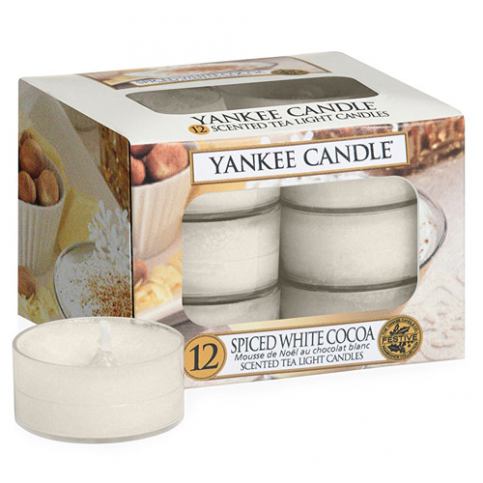 Svíčky čajové Yankee Candle Bílé kakao s kořením, 12 ks - M DUM.cz
