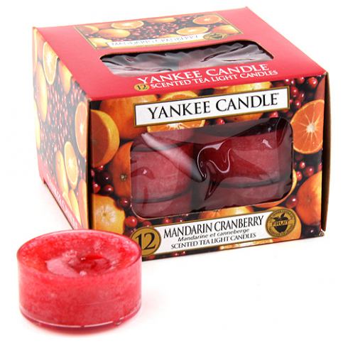 Sada 12 vonných svíček Yankee Candle Mandarinky s Brusinkou, doba hoření 4 - 6 hodin - Bonami.cz