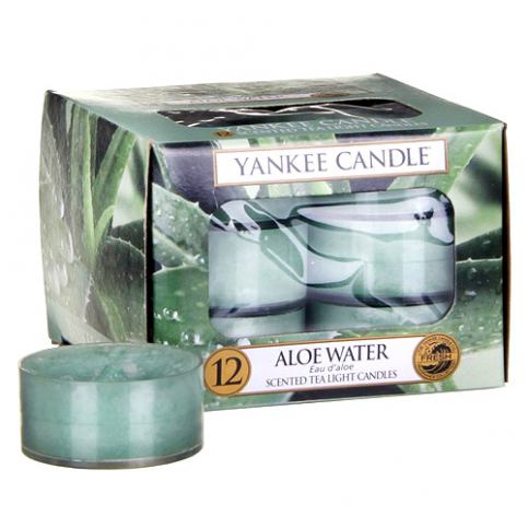 Svíčky čajové Yankee Candle Voda s Aloe, 12 ks - M DUM.cz