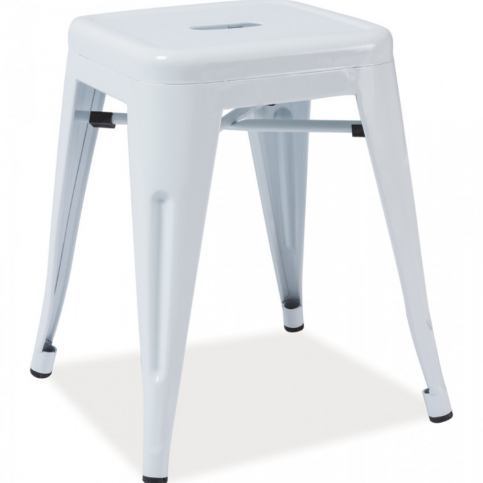 Casarredo Kovový taburet - stolek SPOT bílá - ATAN Nábytek