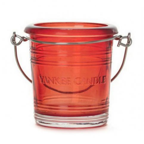 Svícen skleněný Yankee Candle Glass Bucket, výška 6.5 cm, červený - M DUM.cz