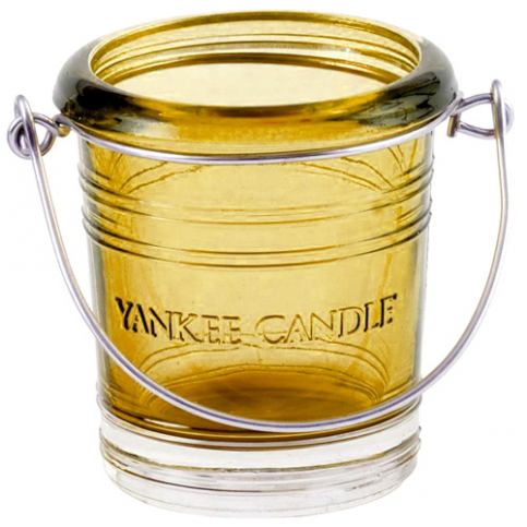 Svícen skleněný Yankee Candle Žlutý, výška 65 mm - M DUM.cz