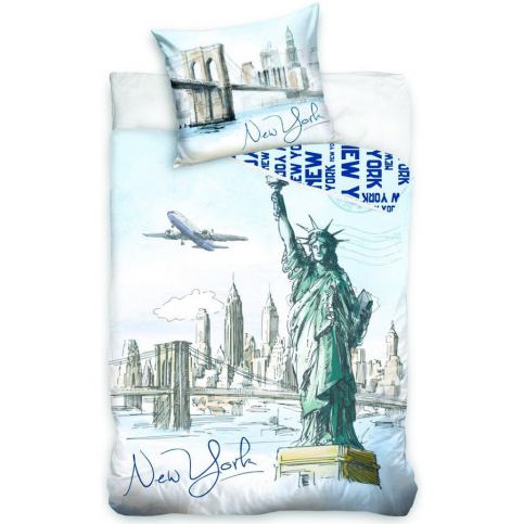 Jerry Fabrics Bavlněné povlečení New York Statue, 140 x 200 cm, 70 x 90 cm - 4home.cz