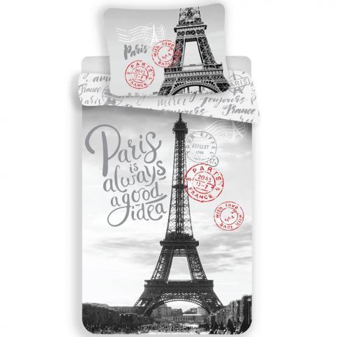 Jerry Fabrics Bavlněné povlečení Paris Good Idea, 140 x 200 cm, 70 x 90 cm - 4home.cz