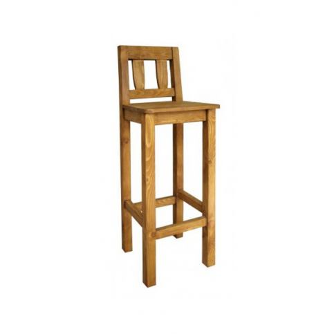 Barová židle z masivu SIL10 - K03 bílá borovice - Nábytek Harmonia s.r.o.