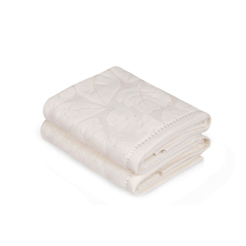 Sada 2 krémových ručníků Madame Coco Velver, 50 x 90 cm - Bonami.cz