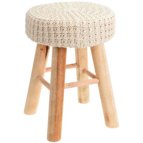Taburet s měkkou sedačkou, stolek - krémová barva Home Styling Collection - EMAKO.CZ s.r.o.