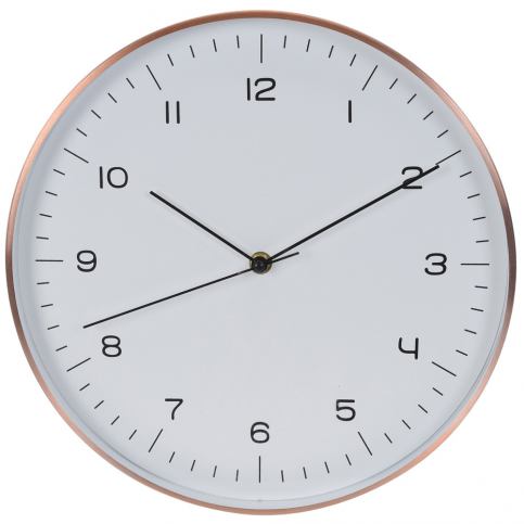 Emako Hliníkové nástěnné hodiny, měděná barva, Ø 30 cm - EMAKO.CZ s.r.o.