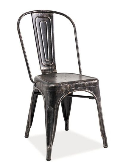 Casarredo Jídelní kovová židle LOFT černá přetíraná - ATAN Nábytek