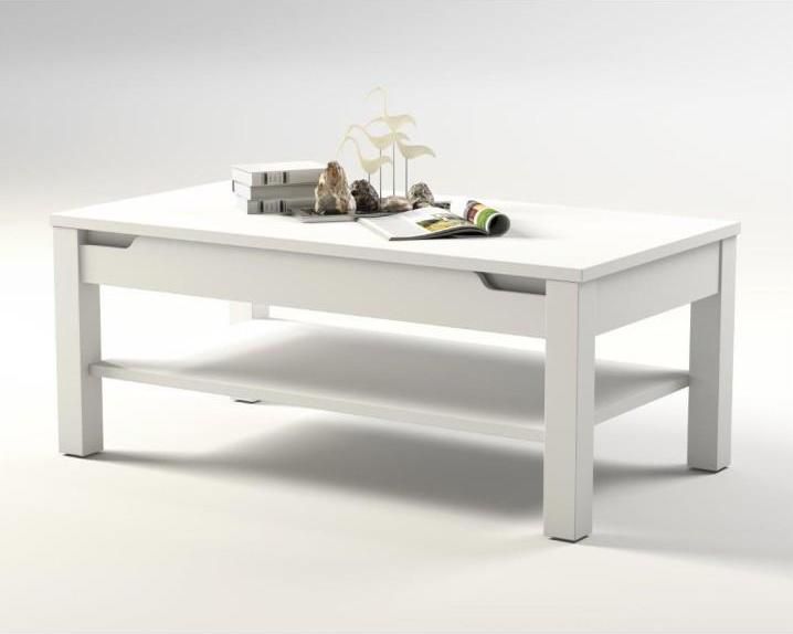 Konferenční stolek, bílá / bílá s extra vysokým leskem, ADONIS AS 96 - M DUM.cz