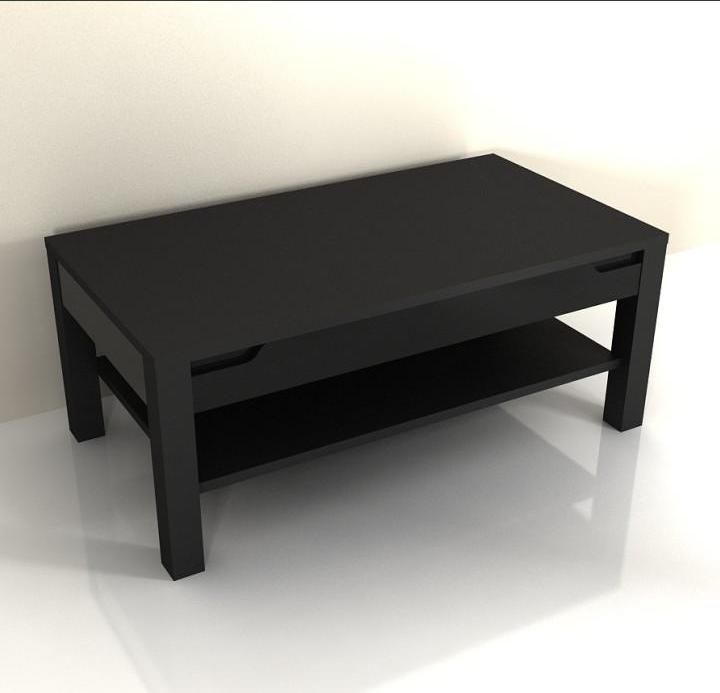 Konferenční stolek, černá / černá s extra vysokým leskem, ADONIS AS 96 - M DUM.cz