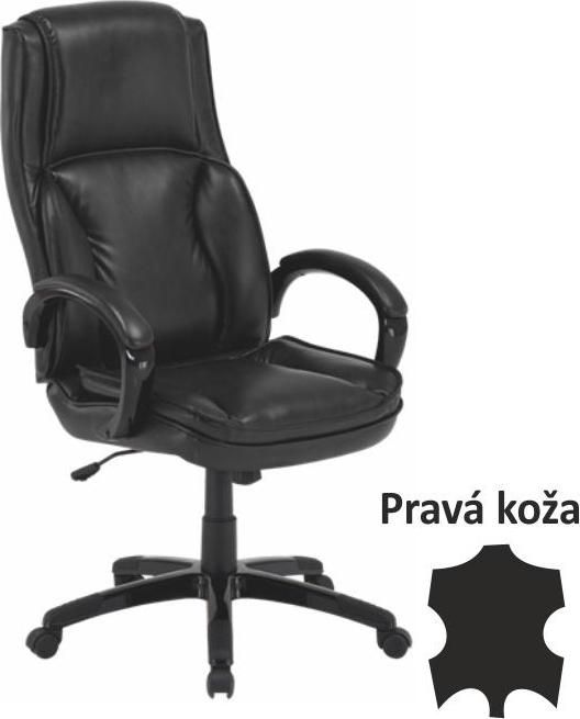 Kancelářská židle, kůže / ekokůže černá, Lumír - M DUM.cz