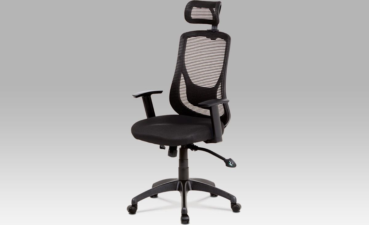 Kancelářská židle, synchronní mech., černá MESH, plast. kříž - DAKA nábytek